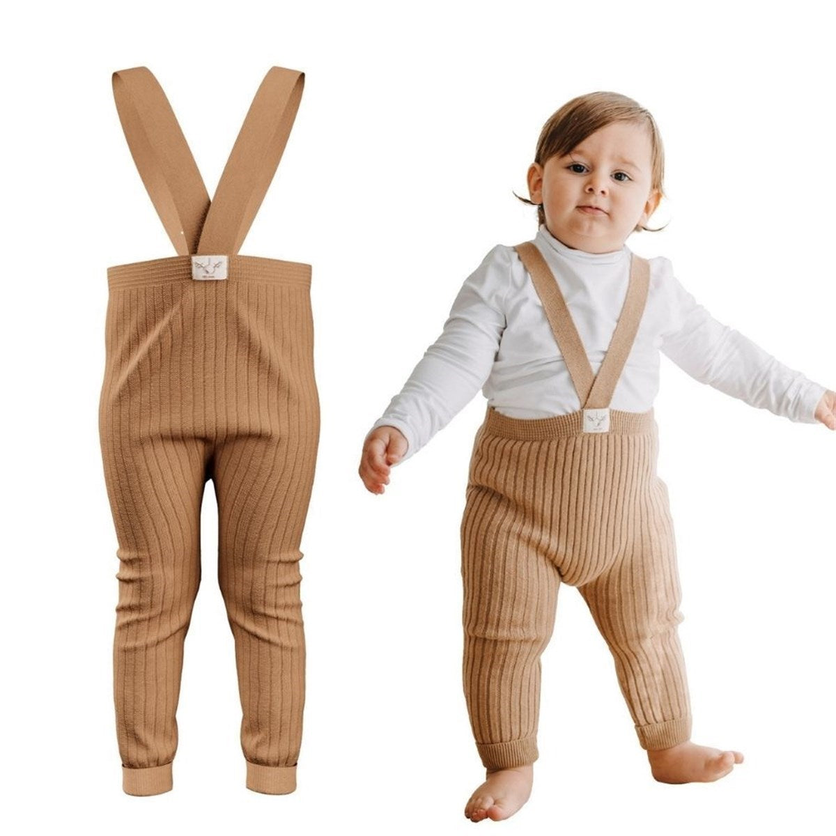 Mama Yoyo Askılı Triko Bebek Taytı Tarcın