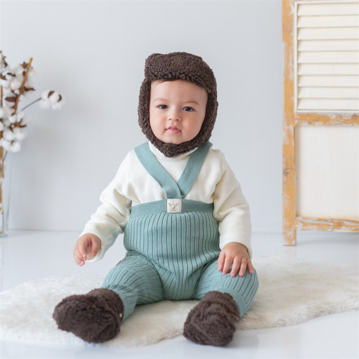 Mama Yoyo Teddy Patik ve Bere Seti