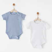 Andy Wawa Andywawa Yazlık Bebek Kısa Kollu Body 2'li Set Mavi - Body,Tulum,Zıbın