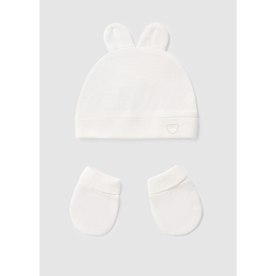 Mayoral Kışlık Bebek Bere Eldiven Set Ekru