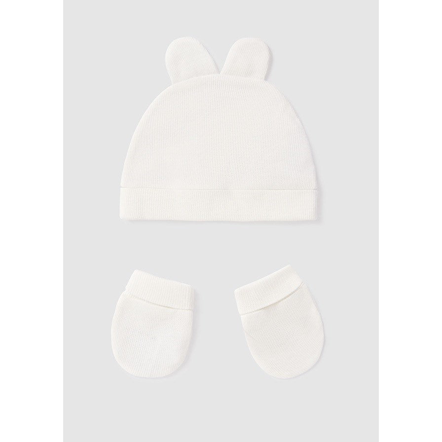 Mayoral Kışlık Bebek Bere Eldiven Set Ekru