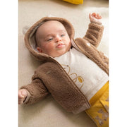 Mayoral Kışlık Erkek Bebek Kapşonlu Kürk Mont Ceket Kahverengi