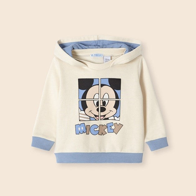 Mayoral Kışlık Erkek Bebek Kapşonlu S-shirt - Mickey Mavi