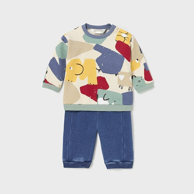 Mayoral Kışlık Erkek Bebek S-shirt Pantolon Set Lacivert
