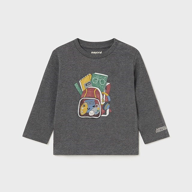 Mayoral Kışlık Erkek Bebek Uzun Kol T-shirt Gri