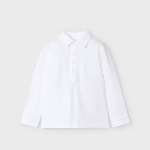 Mayoral Kışlık Erkek Polo Yaka T-shirt Beyaz