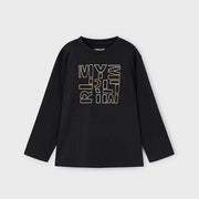 Mayoral Kışlık Erkek Uzun Kol Basic T-shirt Siyah