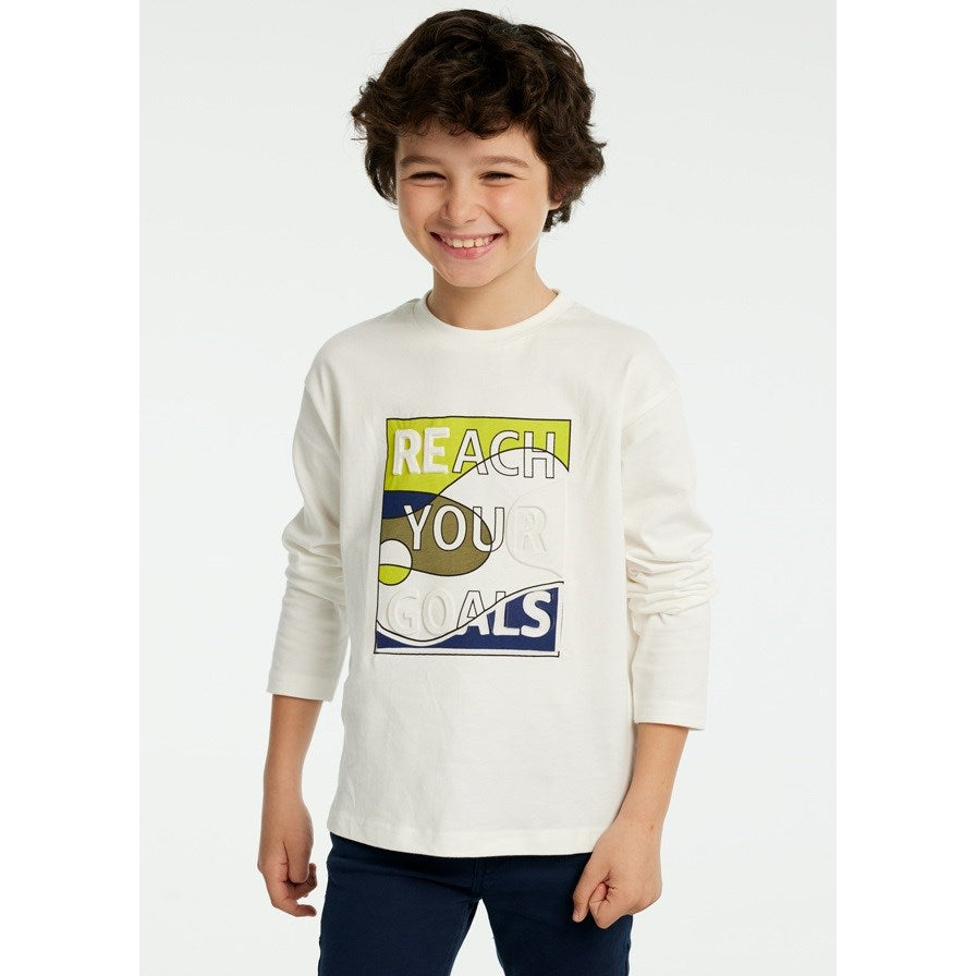 Mayoral Kışlık Erkek Uzun Kol T-shirt Ekru