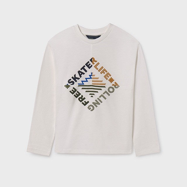 Mayoral Kışlık Erkek Uzun Kol T-shirt Ekru