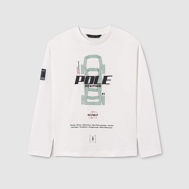 Mayoral Kışlık Erkek Uzun Kol T-shirt Ekru