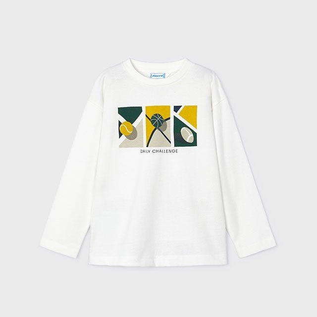 Mayoral Kışlık Erkek Uzun Kol T-shirt Ekru