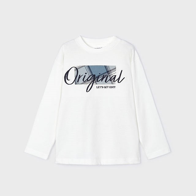Mayoral Kışlık Erkek Uzun Kol T-shirt Ekru