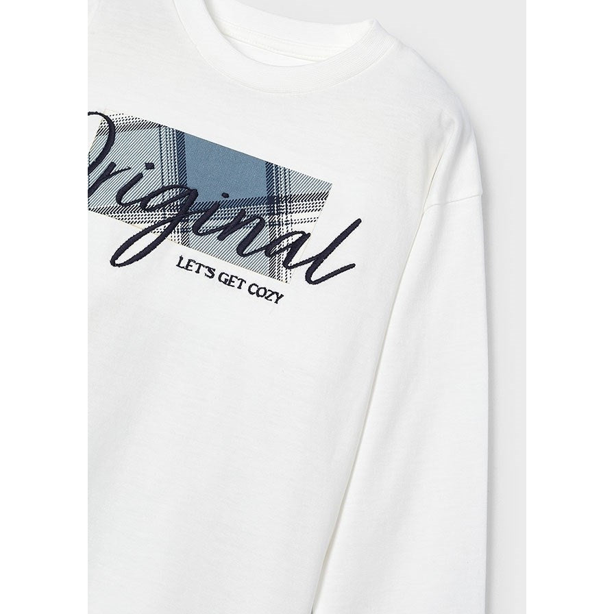 Mayoral Kışlık Erkek Uzun Kol T-shirt Ekru