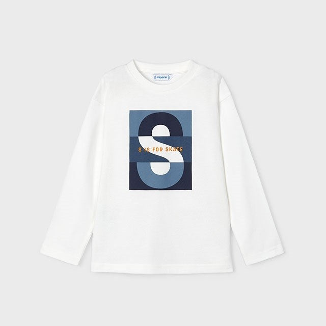 Mayoral Kışlık Erkek Uzun Kol T-shirt Ekru