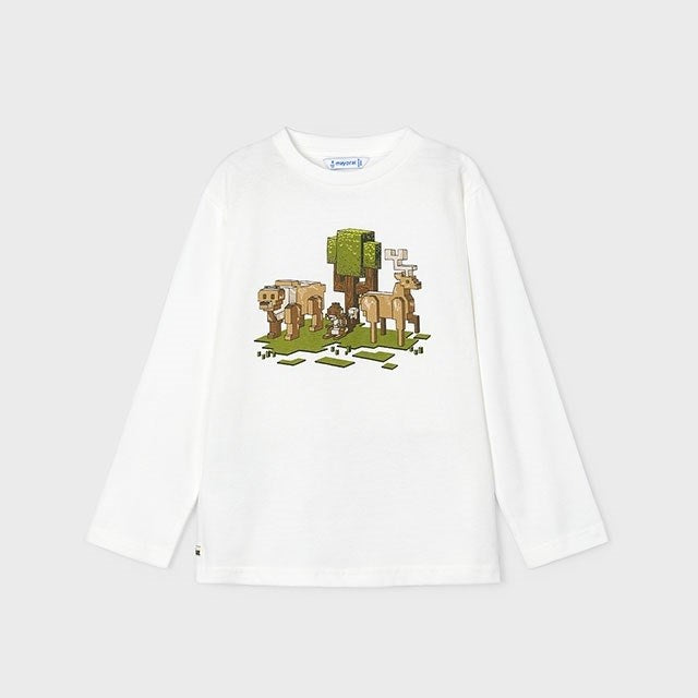 Mayoral Kışlık Erkek Uzun Kol T-shirt Ekru