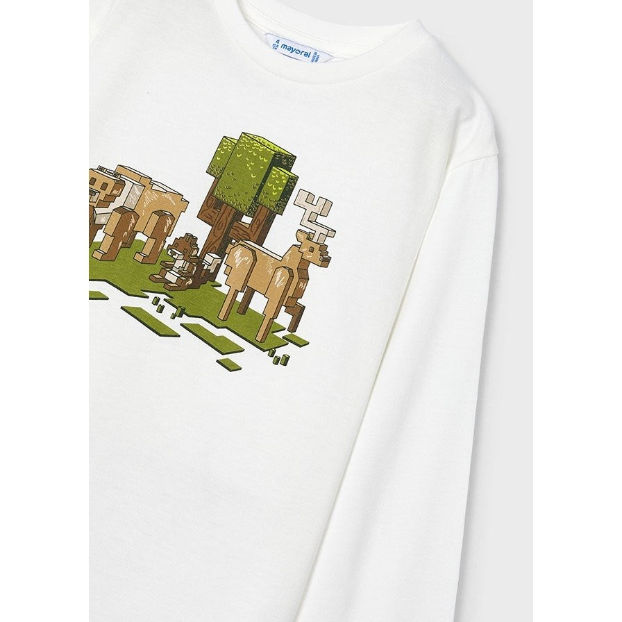 Mayoral Kışlık Erkek Uzun Kol T-shirt Ekru