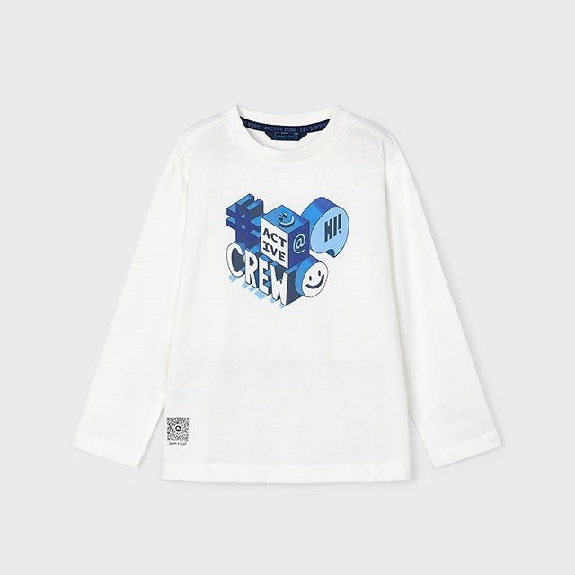 Mayoral Kışlık Erkek Uzun Kol T-shirt Ekru