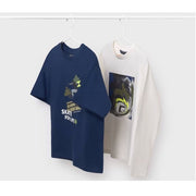 Mayoral Kışlık Erkek Uzun ve Kısa Kol T-shirt 2'li Set Ekru