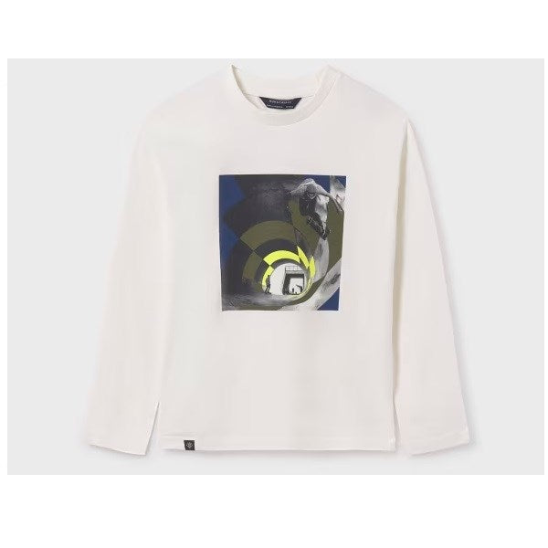 Mayoral Kışlık Erkek Uzun ve Kısa Kol T-shirt 2'li Set Ekru