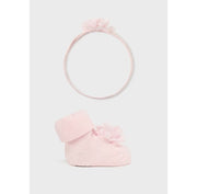 Mayoral Kışlık Kız Bebek Bandana Çorap Set Pembe