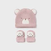 Mayoral Kışlık Kız Bebek Bere Çorap Set Pembe