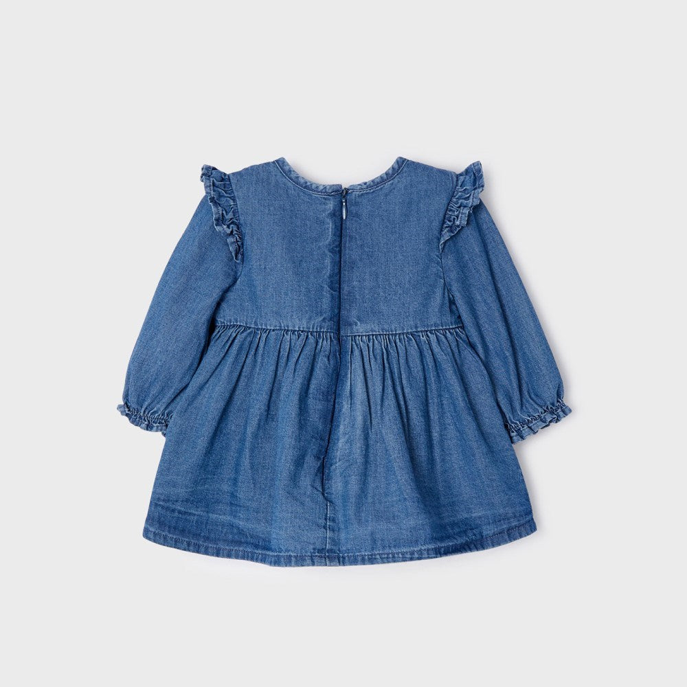 Mayoral Kışlık Kız Bebek Denim Elbise Denim