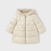 Mayoral Kışlık Kız Bebek Kapşonlu Mont Bej