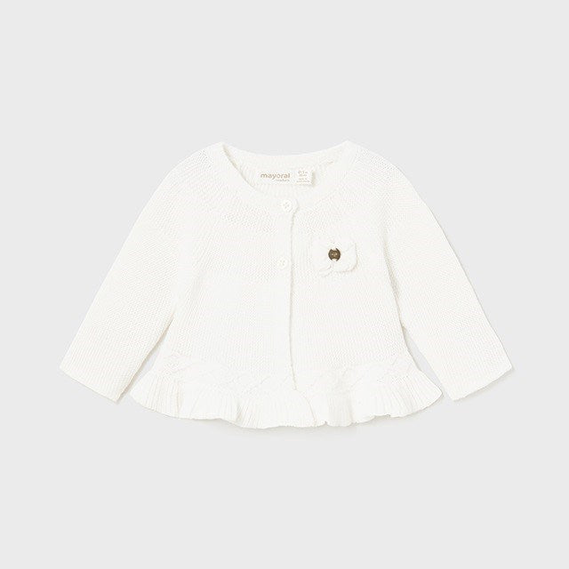 Mayoral Kışlık Kız Bebek Örme Hırka Ceket Ekru
