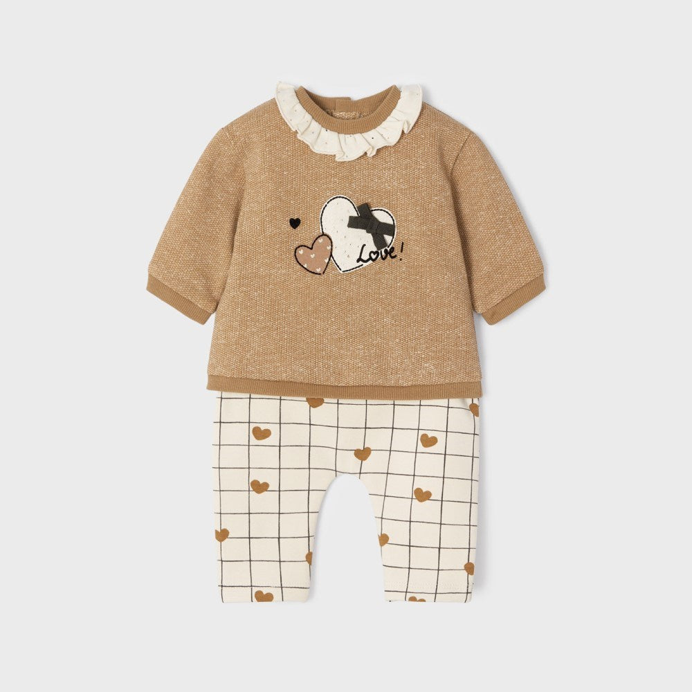 Mayoral Kışlık Kız Bebek Eşofman 4'lü Set Kahverengi