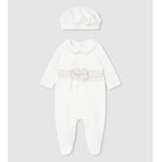 Mayoral Kışlık Kız Bebek Tulum Şapka Set Ekru