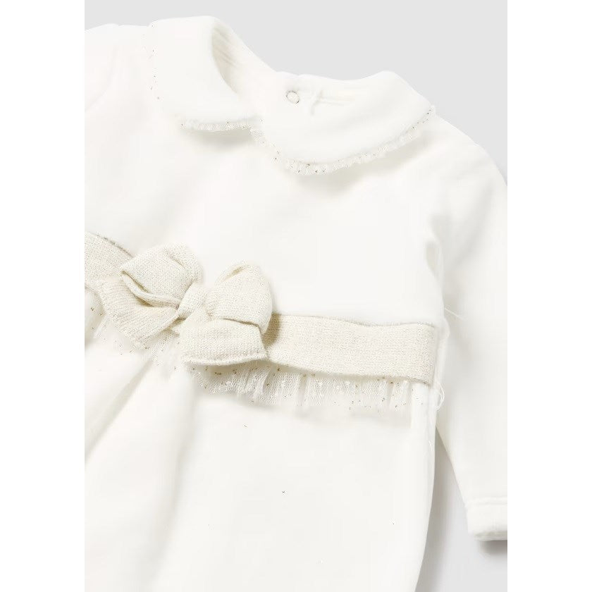 Mayoral Kışlık Kız Bebek Tulum Şapka Set Ekru
