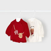 Mayoral Kışlık Kız Bebek Uzun Kol Bluz 2'li Set Kırmızı