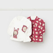 Mayoral Kışlık Kız Bebek Uzun Kol T-shirt 2'li Set Kırmızı