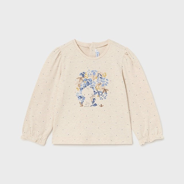 Mayoral Kışlık Kız Bebek Uzun Kol T-shirt Bej