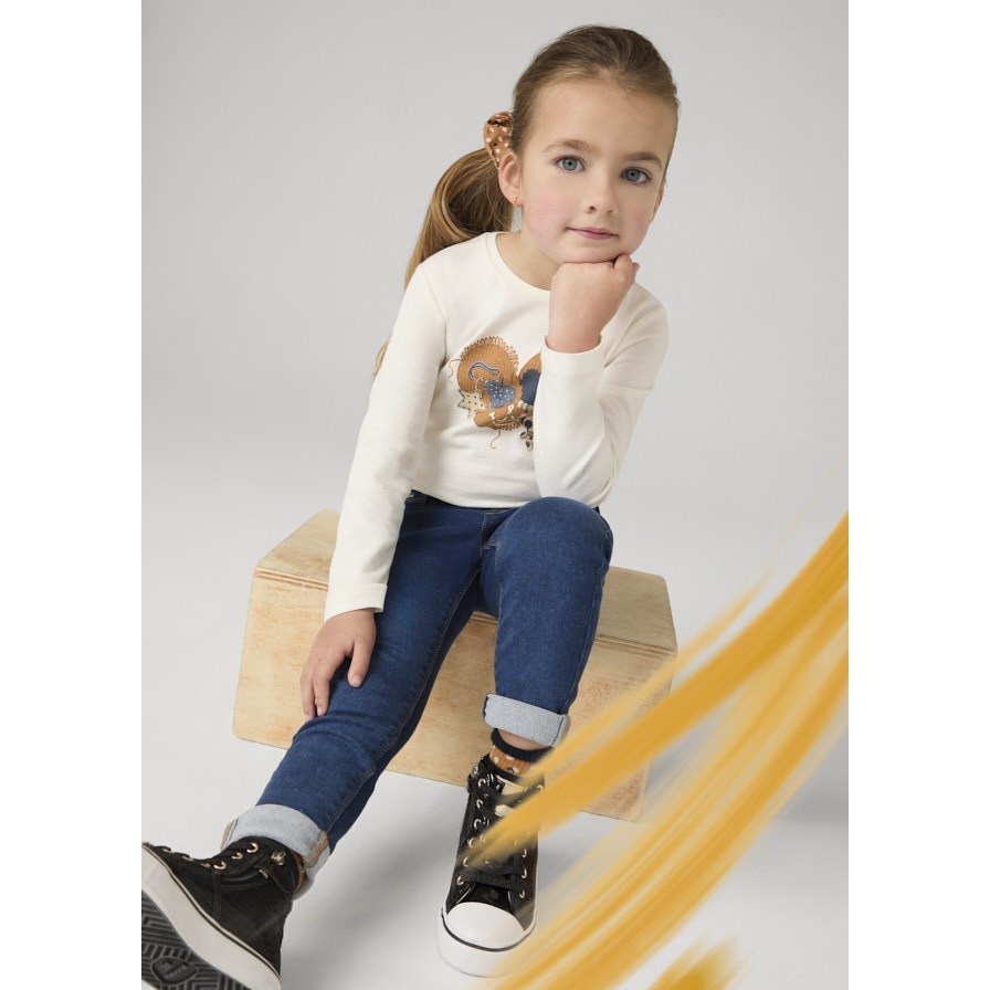 Mayoral Kışlık Kız Denim Pantolon Lacivert