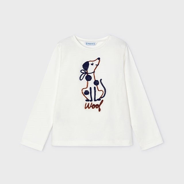 Mayoral Kışlık Kız Uzun Kol T-shirt Ekru