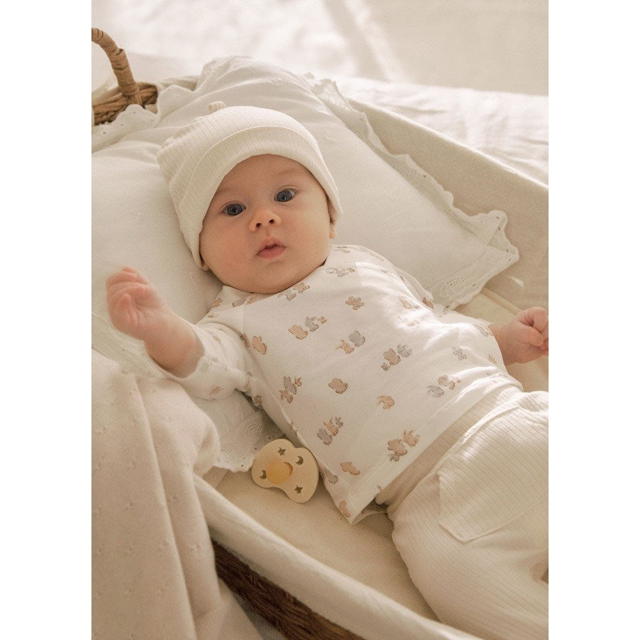 Mayoral Yazlık Bebek Bluz Patikli Pantolon 3'lü Set Bej