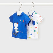 Mayoral Yazlık Erkek Bebek Kısa Kol T-shirt 2'li Set Mavi