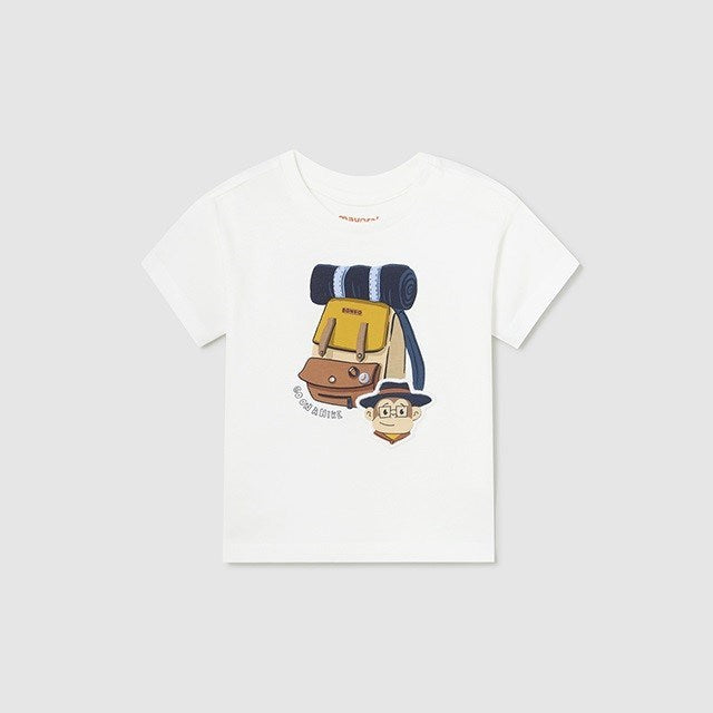 Mayoral Yazlık Erkek Bebek Kısa Kol T-shirt Ekru