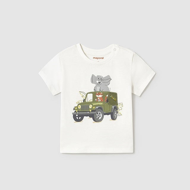 Mayoral Yazlık Erkek Bebek Kısa Kol T-shirt Ekru
