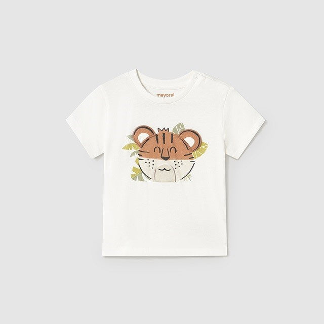 Mayoral Yazlık Erkek Bebek Kısa Kol T-shirt Ekru