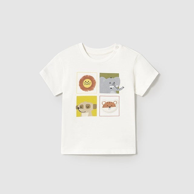 Mayoral Yazlık Erkek Bebek Kısa Kol T-shirt Ekru