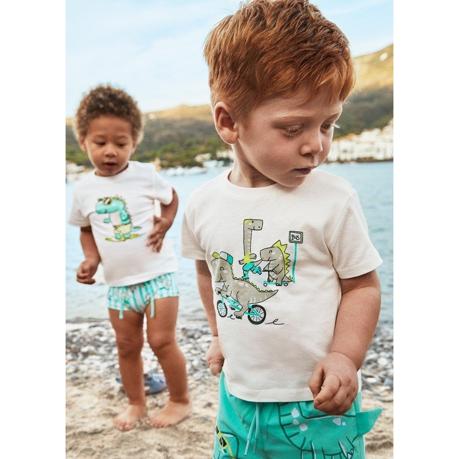 Mayoral Yazlık Erkek Bebek Kısa Kol T-shirt Ekru
