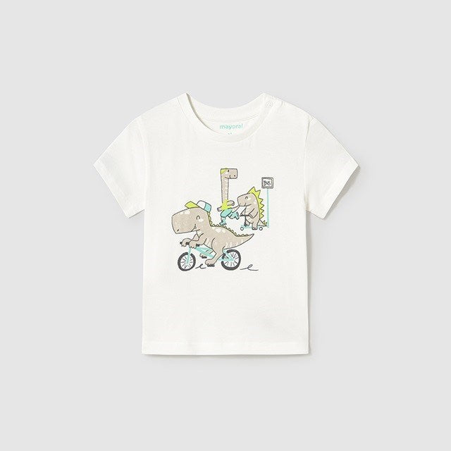 Mayoral Yazlık Erkek Bebek Kısa Kol T-shirt Ekru