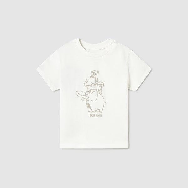 Mayoral Yazlık Erkek Bebek Kısa Kol T-shirt Ekru