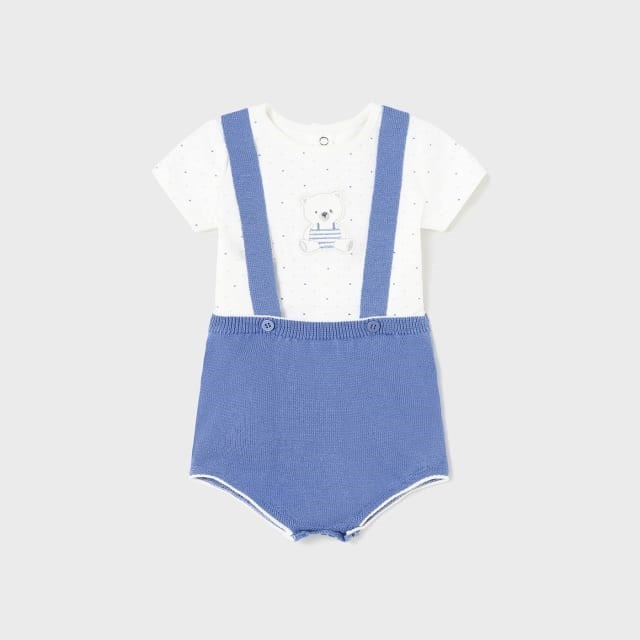 Mayoral Yazlık Erkek Bebek Örme Salopet Set Mavi