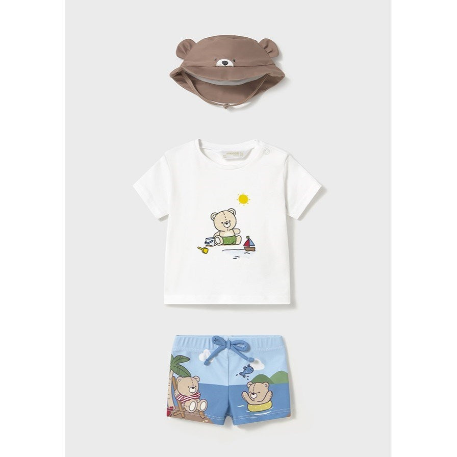 Mayoral Yazlık Erkek Bebek T-shirt Mayo 3'lü Set Ekru