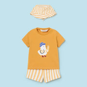 Mayoral Yazlık Erkek Bebek T-shirt Mayo Şapka Set Sarı