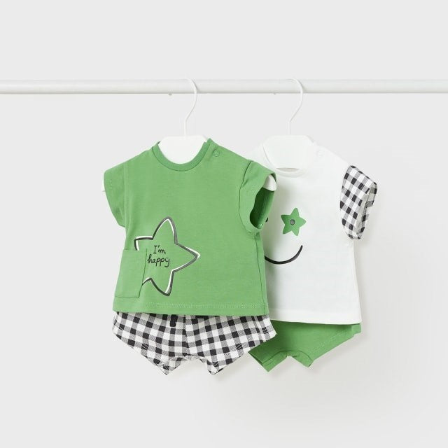 Mayoral Yazlık Erkek Bebek T-shirt Şort 4'lü Set Yeşil