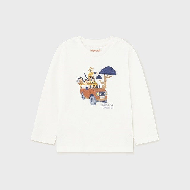 Mayoral Yazlık Erkek Bebek Uzun Kol T-shirt Ekru